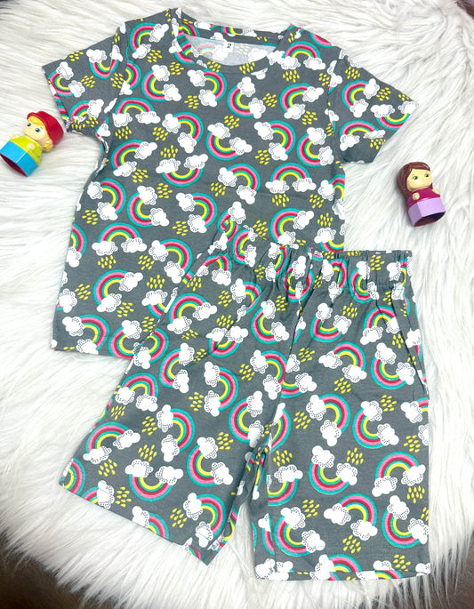 GREY RAINBOW SHORTS SETS